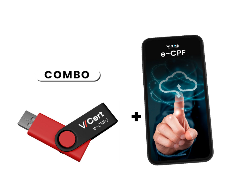 Renovação e-CNPJ A3 em Token - 3 anos + e-CPF Nuvem 4 Meses (Combo)