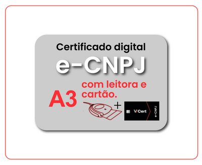 Renovação e-CNPJ A3 em Cartão + Leitora - 3 anos + e-CPF Nuvem 4 meses (Combo)