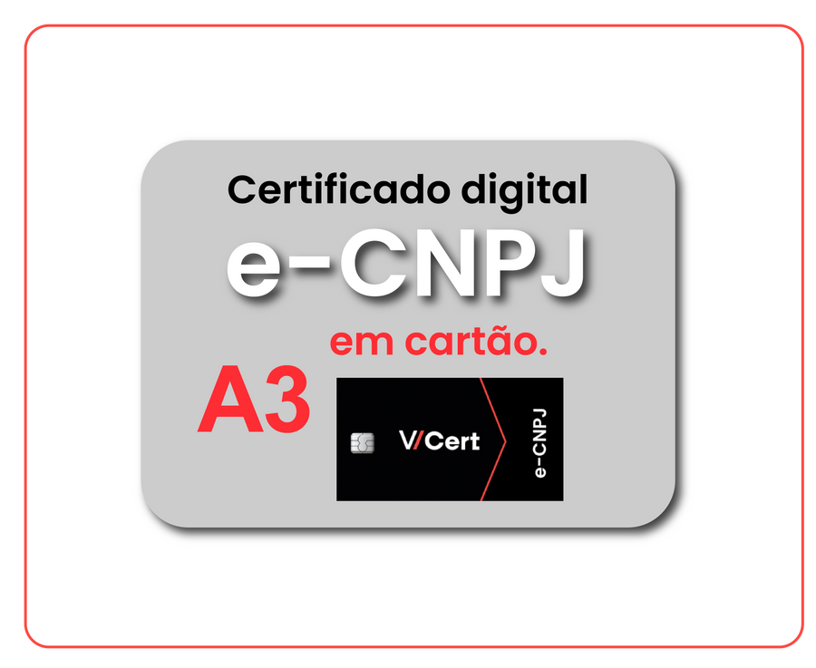 e-CNPJ A3 em Cartão + e-CPF Nuvem 4 Meses (Combo)