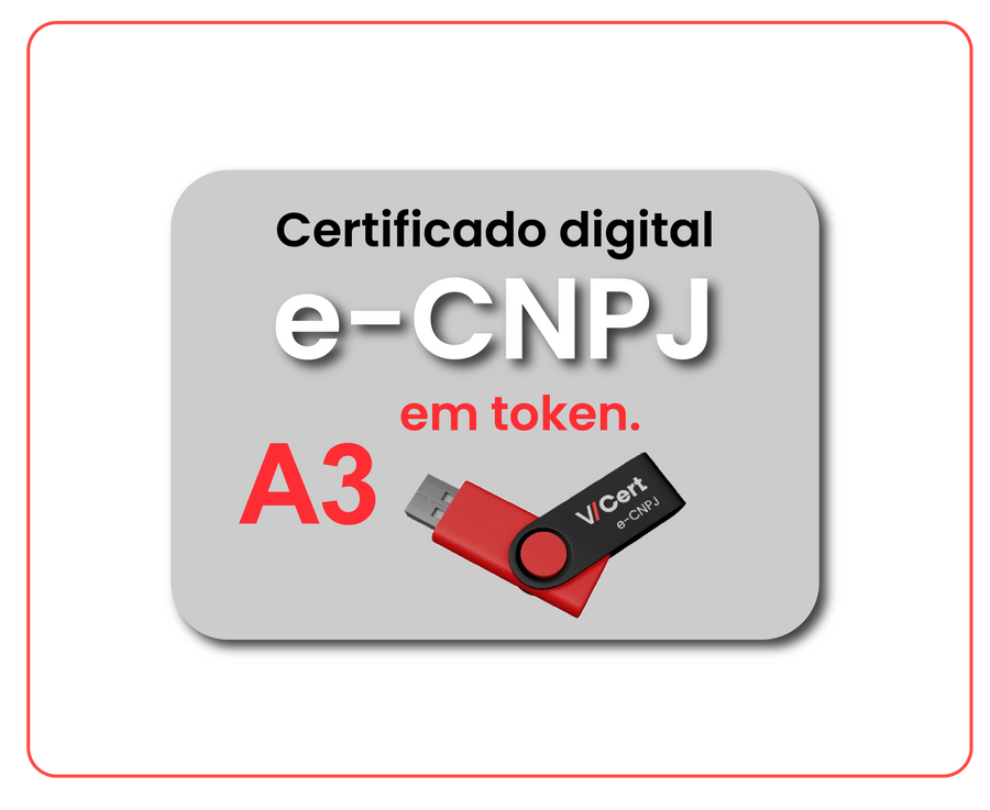 e-CNPJ A3 em Token - 2 anos e 6 meses + e-CPF Nuvem 4 Meses (Combo)